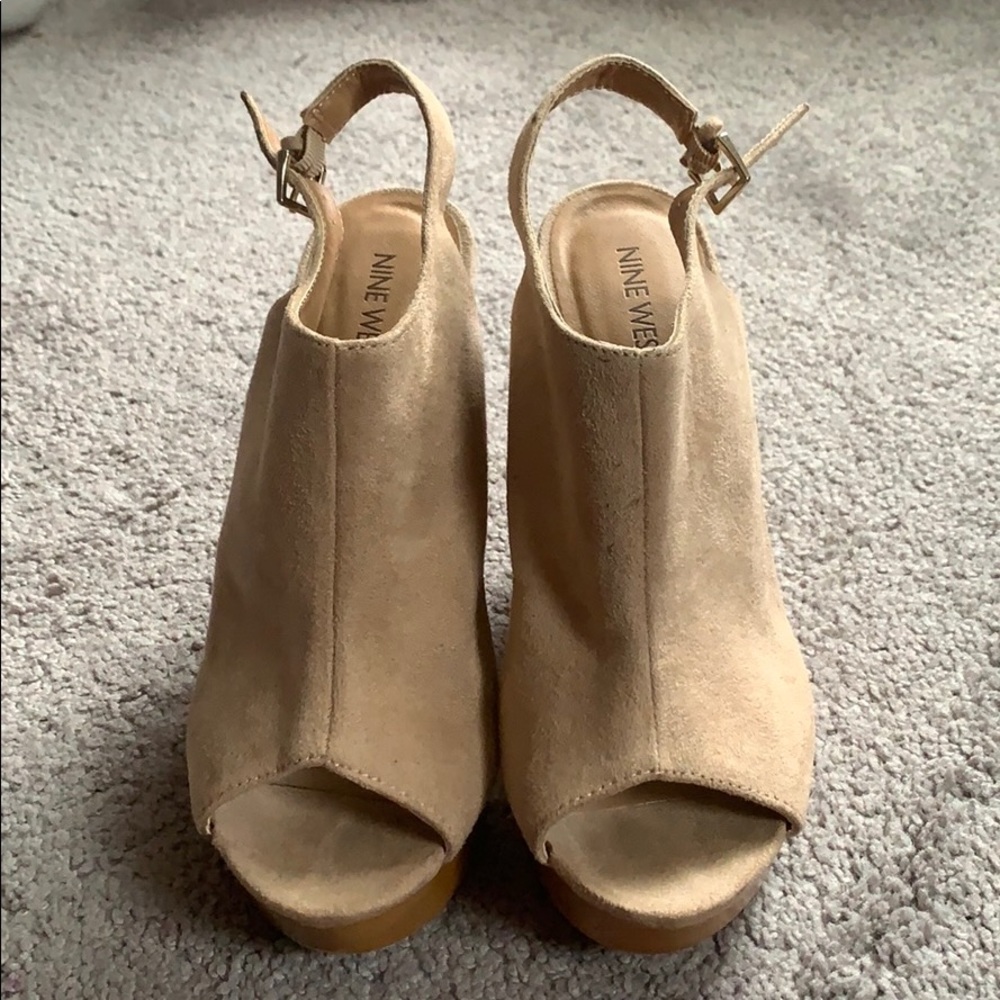 Nine West Peep Toe Suede Wedge